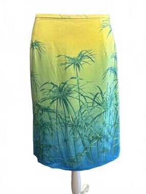 NWT Vintage Escada Palm tree silk skirt size 36